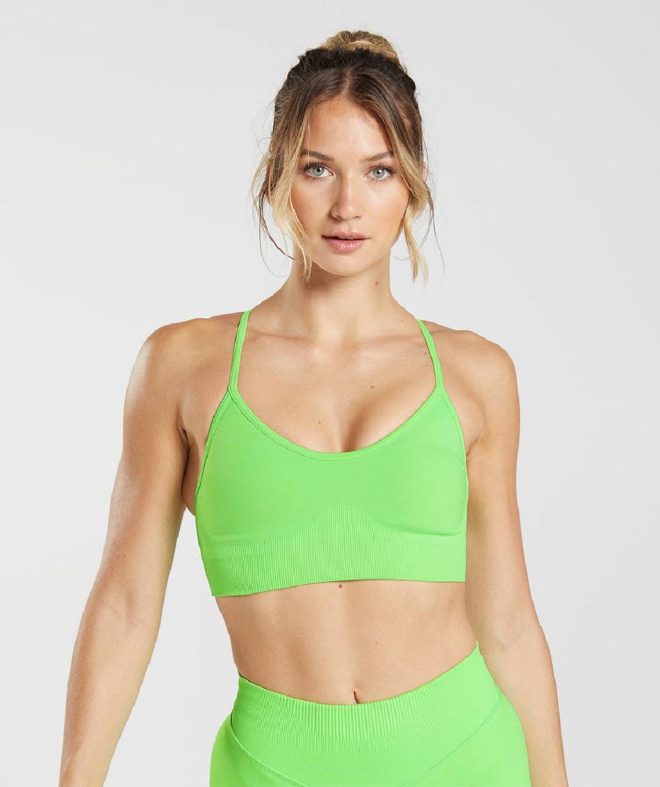 Sujetadores Deportivos Gymshark Sweat Seamless Mujer Verde Claro | CO 2165JPQ